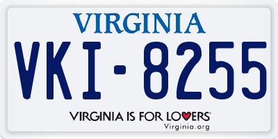 VA license plate VKI8255