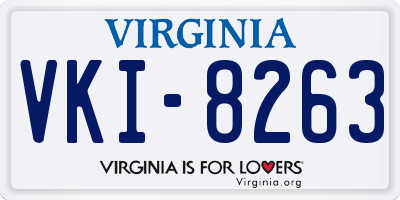 VA license plate VKI8263