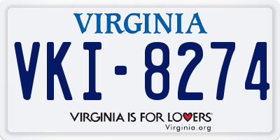 VA license plate VKI8274