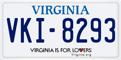 VA license plate VKI8293