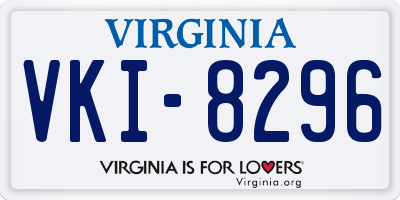 VA license plate VKI8296