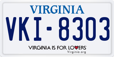 VA license plate VKI8303