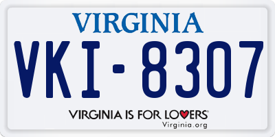 VA license plate VKI8307