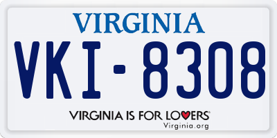 VA license plate VKI8308