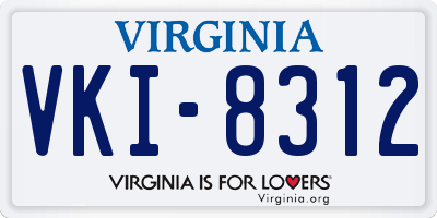VA license plate VKI8312