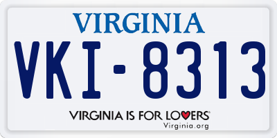 VA license plate VKI8313