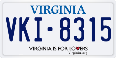 VA license plate VKI8315