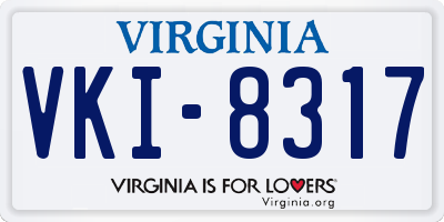 VA license plate VKI8317