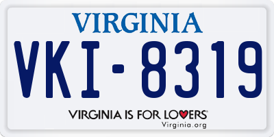 VA license plate VKI8319