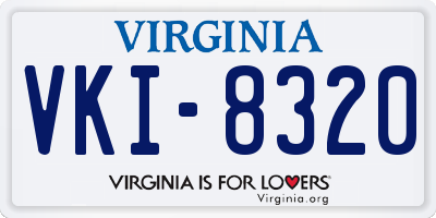 VA license plate VKI8320