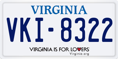 VA license plate VKI8322