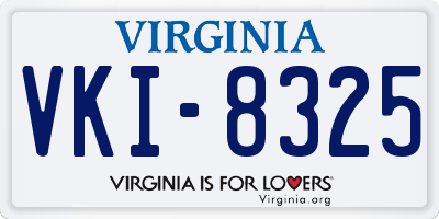VA license plate VKI8325