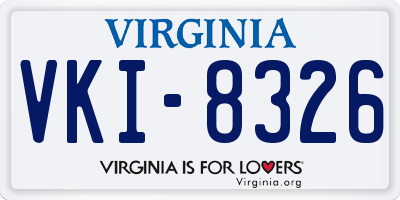 VA license plate VKI8326