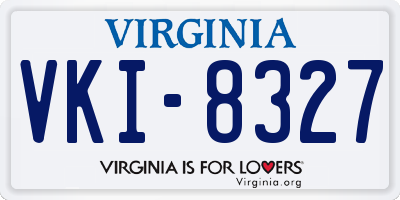 VA license plate VKI8327