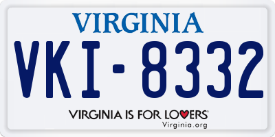 VA license plate VKI8332