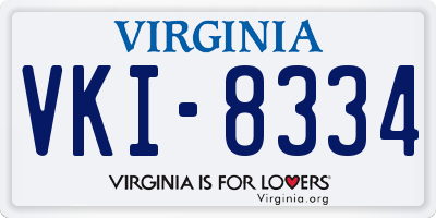 VA license plate VKI8334
