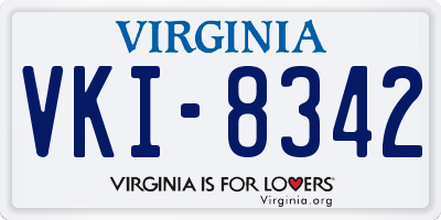 VA license plate VKI8342