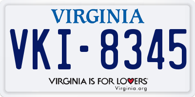 VA license plate VKI8345