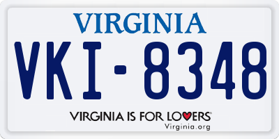 VA license plate VKI8348