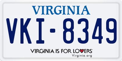 VA license plate VKI8349