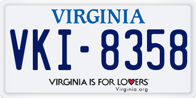 VA license plate VKI8358