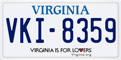 VA license plate VKI8359