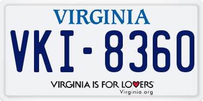 VA license plate VKI8360