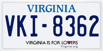 VA license plate VKI8362