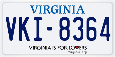VA license plate VKI8364