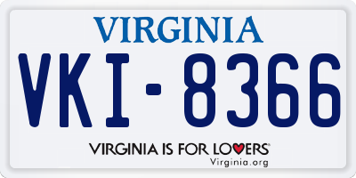 VA license plate VKI8366