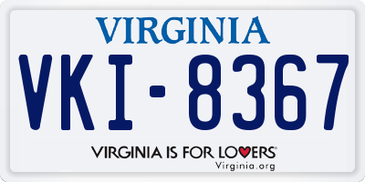 VA license plate VKI8367