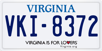 VA license plate VKI8372