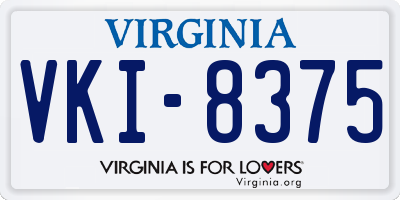 VA license plate VKI8375