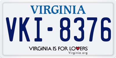 VA license plate VKI8376