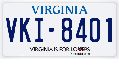 VA license plate VKI8401