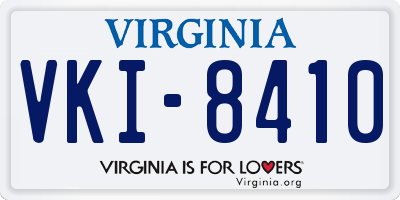 VA license plate VKI8410