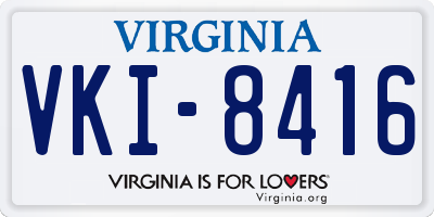VA license plate VKI8416