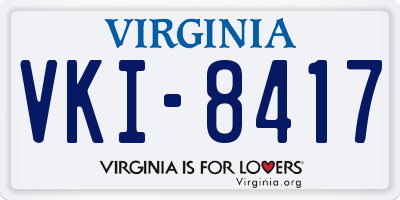 VA license plate VKI8417