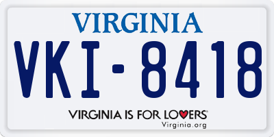 VA license plate VKI8418