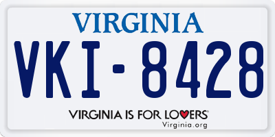 VA license plate VKI8428