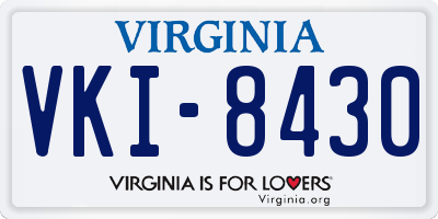 VA license plate VKI8430
