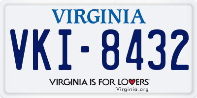 VA license plate VKI8432
