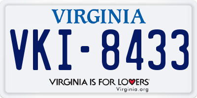 VA license plate VKI8433