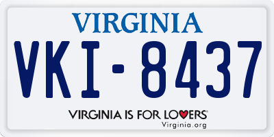 VA license plate VKI8437