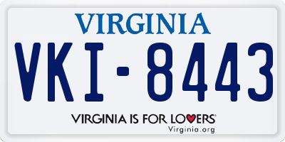 VA license plate VKI8443
