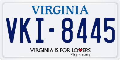 VA license plate VKI8445