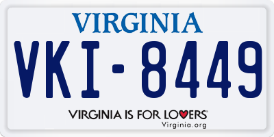 VA license plate VKI8449