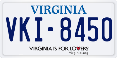 VA license plate VKI8450
