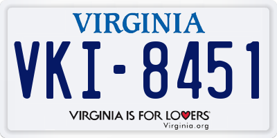 VA license plate VKI8451