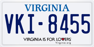 VA license plate VKI8455